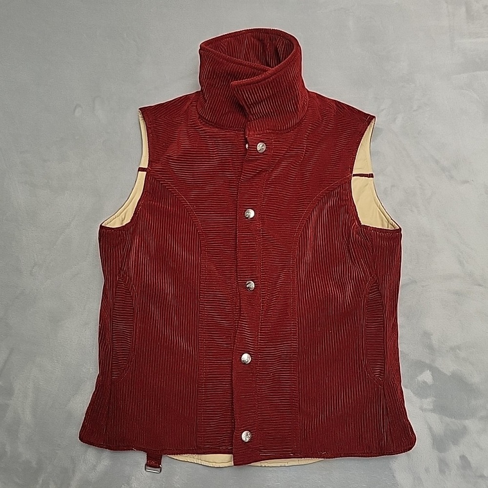 Altra Vest Women 10-12 Red Reversible Corduroy Thinsulate Quilted Western